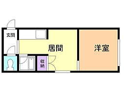 シティノースワン 1Kの間取図画像