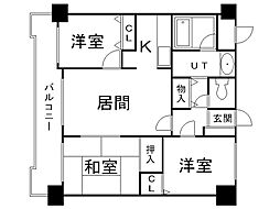 ライオンズマンション西線6条 3LDKの間取図画像
