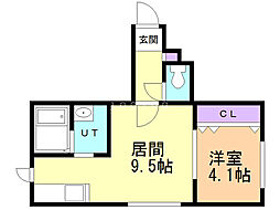 プライム南7条 1LDKの間取図画像