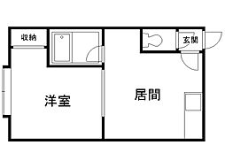 ステージ南8条2 1DKの間取図画像