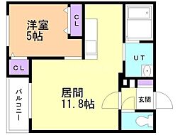 J・Gate近代美術館 1LDKの間取図画像