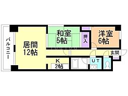 マイン中島公園 2LDKの間取図画像