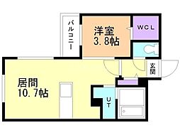 Alivis 宮の森 1LDKの間取図画像