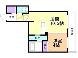 Alivis 宮の森 1LDKの間取図画像