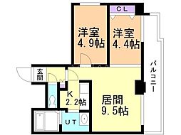 ブロックヒルズ 2LDKの間取図画像