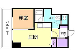 円山パークハイツ 1DKの間取図画像