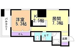 KDXレジデンス大通公園 1LDKの間取図画像