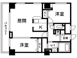 レジディア南一条 2LDKの間取図画像