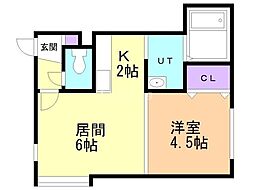 アーバン・ハウス1 1LDKの間取図画像