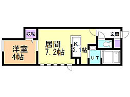 ヒューガプレミアム-スィート 1LDKの間取図画像