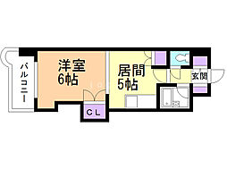 クラシックハイム ワンルームの間取図画像