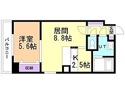 エステラ六番館 1LDKの間取図画像