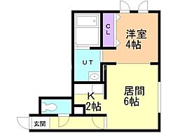 T-スクエア 1LDKの間取図画像