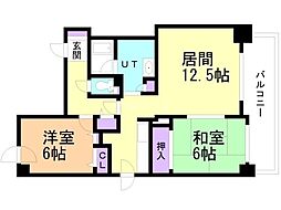 アートパレスビル 2LDKの間取図画像