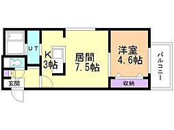 シティレジデンス南12条 1LDKの間取図画像