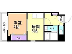 クレール 1DKの間取図画像