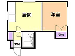 プレイス円山 1DKの間取図画像