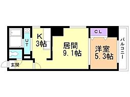 スペース北3条 1LDKの間取図画像