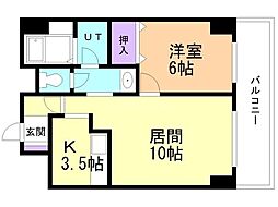 グレースガーデン大通 1LDKの間取図画像