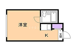 エクセレントハウス725 1Kの間取図画像