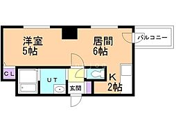 インペリアルエバー中島公園2 1LDKの間取図画像