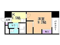 D'sVARIE札幌レジデンス 1Kの間取図画像