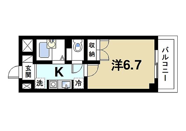 奈良県奈良市富雄北3丁目(賃貸マンション1K・2階・22.50㎡)の写真 その2