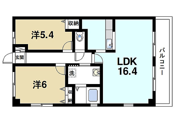 奈良県奈良市三条本町(賃貸マンション2LDK・4階・60.00㎡)の写真 その2