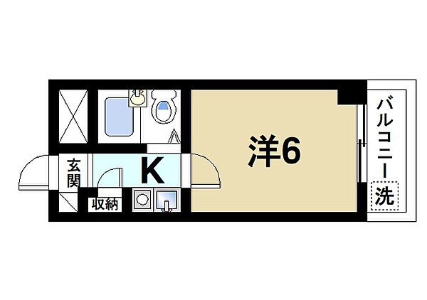奈良県生駒市辻町(賃貸マンション1K・3階・16.20㎡)の写真 その2