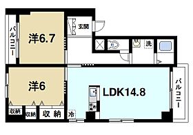 奈良県奈良市学園大和町2丁目（賃貸マンション2LDK・2階・64.30㎡） その2