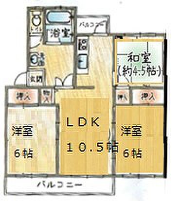 香里三井団地 402｜大阪府寝屋川市三井が丘４丁目(賃貸マンション3LDK・1階・52.27㎡)の写真 その1