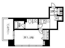 ナビールコート白金 1Kの間取図画像