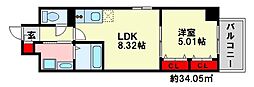 LINK'SM 1LDKの間取図画像