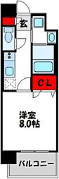 エンクレスト薬院 1Kの間取図画像