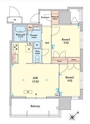 RJRプレシア大橋駅前 2LDKの間取図画像