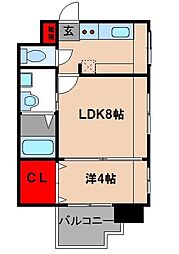 エステート・モア平尾公園通り 2Kの間取図画像