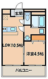 ラ・ペール・モリ 1LDKの間取図画像