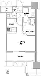 エンクレスト大手門3 1Kの間取図画像