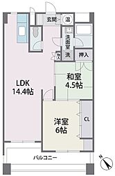 高砂マンション 2LDKの間取図画像