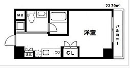 リヴィエールシャン 1Kの間取図画像