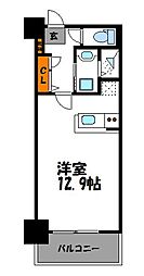 アクタス天神セントラルタワー2 ワンルームの間取図画像