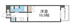 エンクレスト天神WING 1Kの間取図画像