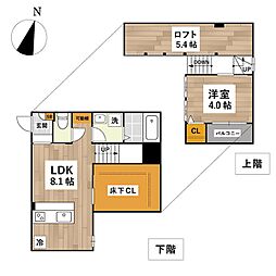 福岡市早良区野芥4丁目アパート 1LDKの間取図画像