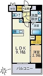T.T城西 1LDKの間取図画像