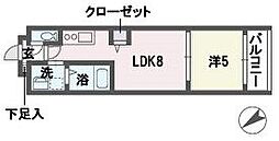 プラセール高砂 1LDKの間取図画像