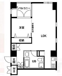 大手門ウェルリバーテラス 1LDKの間取図画像