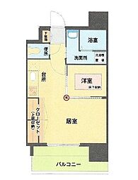 エステート・モア平尾公園通り 1LDKの間取図画像