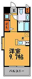 キャッスル大手門 ワンルームの間取図画像