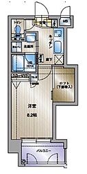 アクタス天神2 1Kの間取図画像
