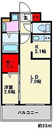 リアンレガーロ井尻ステーション2 1LDKの間取図画像